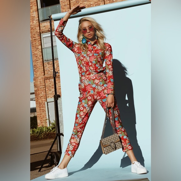 Blackmilk Pants - Blackmilk Honey Garden Cuffed Pants Medium